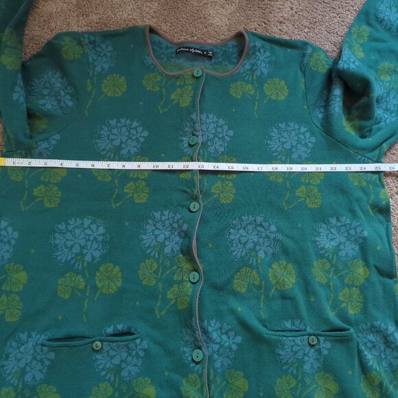 Gudrun Sjoden Marbacka Cardigan Long Sweater Organic Cotton XL Green Blue - Picture 8 of 16